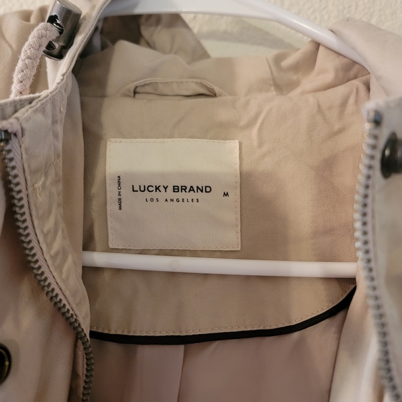 Lucky Brand Light Tan Hooded Windbreaker - Picture 2 of 4